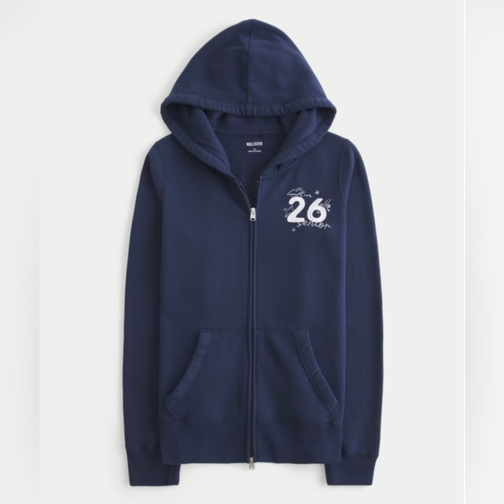 Hollister Dark Blue Graphic Hoodie